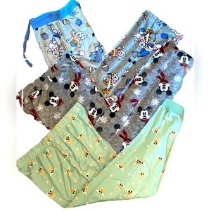 Disney & Star Wars Pajama Bottoms Women’s Small S Mickey Winnie Pooh Baby Yoda